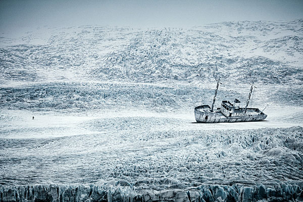 Photograph Terence Du Fresne Ice Ship on One Eyeland